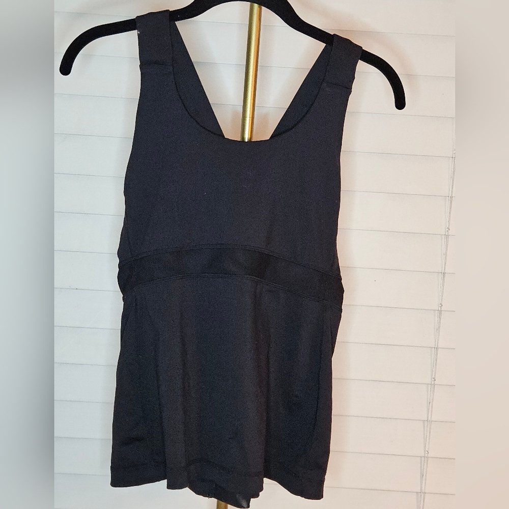Lululemon Fast As Light 2-In-1 Tank - Black Mesh Built-In Bra - 10